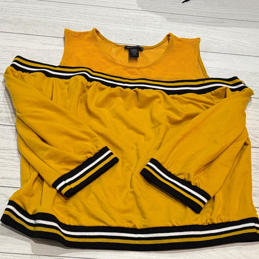 Vibrant Yellow Off-Shoulder Sweatshirt